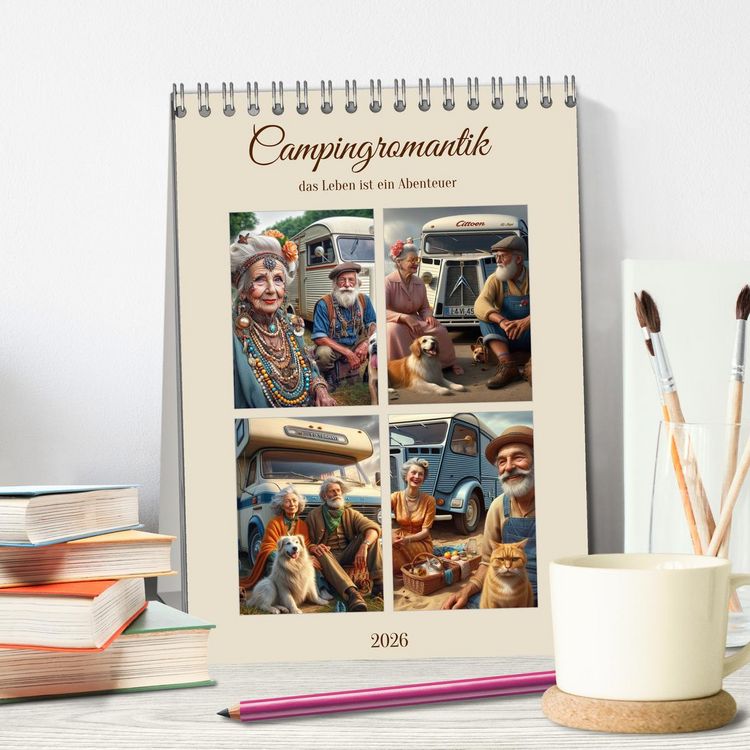 Produktbild: Campingromantik das Leben ist ein Abenteuer (Tischkalender 2026 DIN A5 hoch), CALVENDO Monatskalender