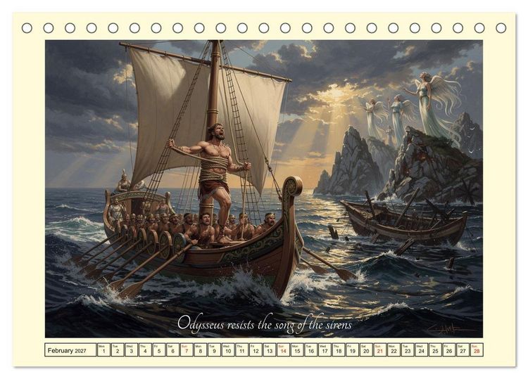 Produktbild: The adventurous journey of Odysseus (Desk Calendar 2027 DIN A5 landscape), CALVENDO 12 Month DeskCalendar