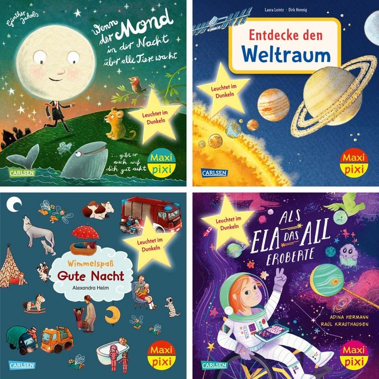 Produktbild: Maxi-Pixi-4er-Set 129: Sonne, Mond und Sterne leuchten (4x1 Exemplar)