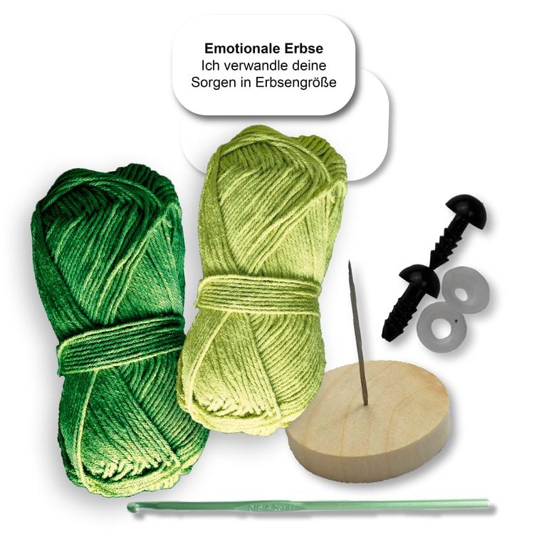 Produktbild: Emotional Support Veggies H&auml;kelset Erbse