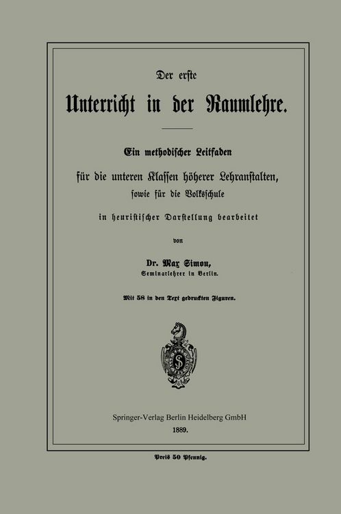 Produktbild: Der erste Unterricht in der Raumlehre