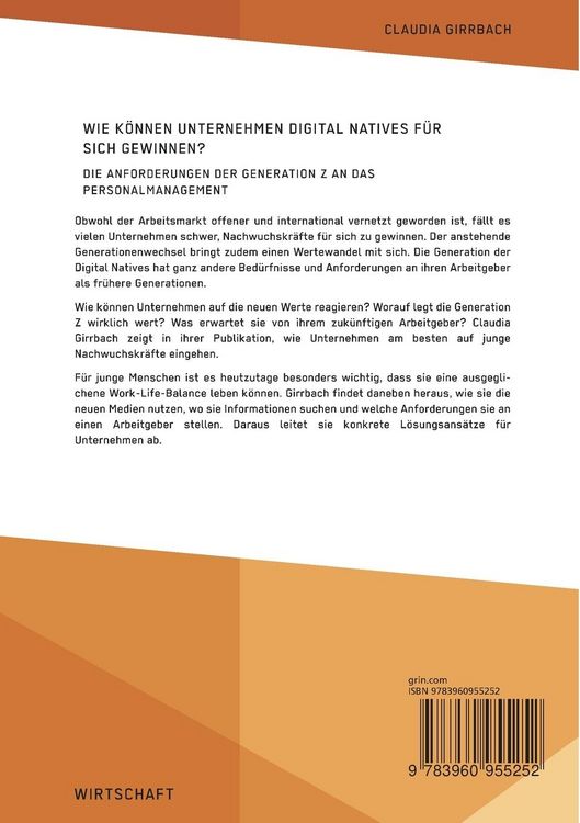 Produktbild: Wie k&ouml;nnen Unternehmen Digital Natives f&uuml;r sich gewinnen? Die Anforderungen der Generation Z an das Personalmanagement