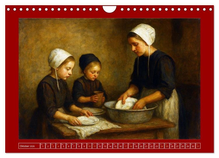 Produktbild: Einfach Leben - Einblicke in die Welt der Amish im Stil alter Gem&auml;lde (Wandkalender 2026 DIN A4 quer), CALVENDO Monatskalender