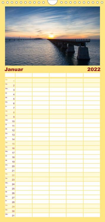Produktbild: Familienplaner Florida - Sonne, Str&auml;nde und Naturparks (Wandkalender 2022 , 21 cm x 45 cm, hoch)