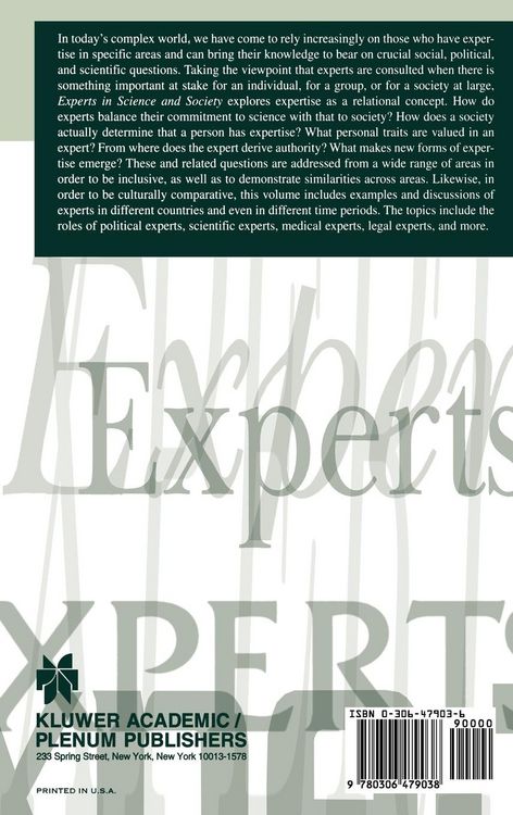 Produktbild: Experts in Science and Society
