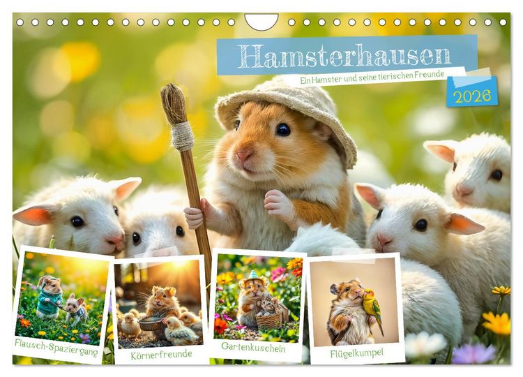 Produktbild: Hamsterhausen - Ein Hamster und seine tierischen Freunde (Wandkalender 2026 DIN A4 quer), CALVENDO Monatskalender
