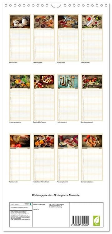 Produktbild: Familienplaner 2027 - K&uuml;chengeplauder - Nostalgische Momente mit 5 Spalten (Wandkalender, 21 x 45 cm) CALVENDO