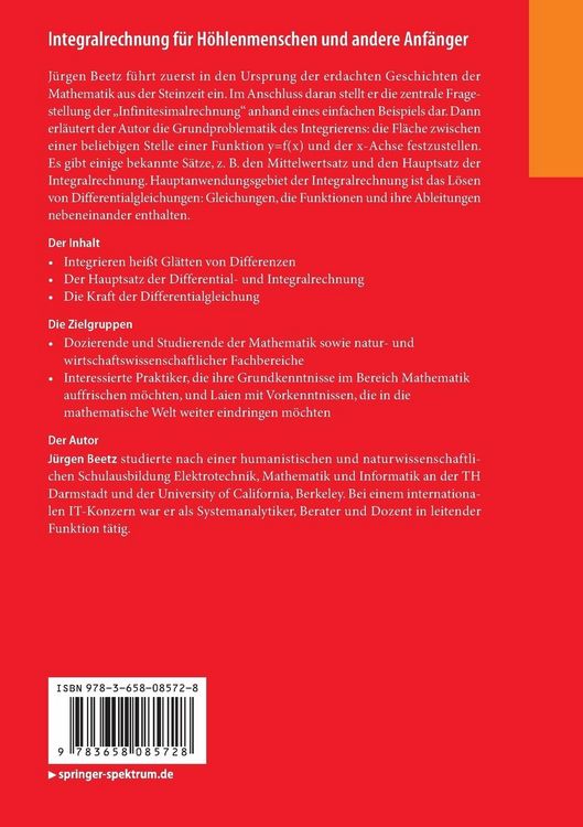 Produktbild: Integralrechnung f&uuml;r H&ouml;hlenmenschen und andere Anf&auml;nger