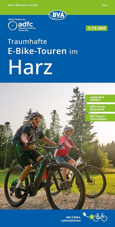 Produktbild: BVA ADFC Regionalkarte Traumhafte E-Bike-Touren im Harz 1:75.000