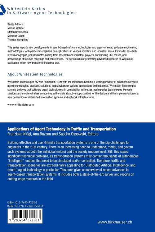 Produktbild: Applications of Agent Technology in Traffic and Transportation