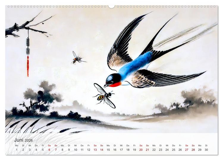 Produktbild: Das Leben der Schwalben - Getragen von Wind und Freiheit (Wandkalender 2026 DIN A2 quer), CALVENDO Monatskalender