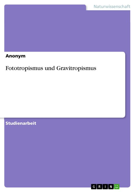 Produktbild: Fototropismus und Gravitropismus