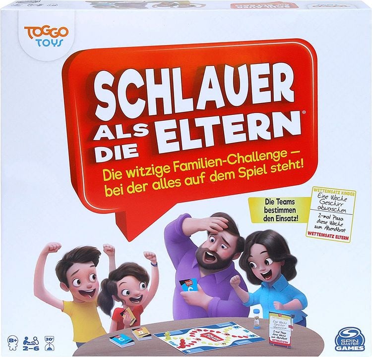 Produktbild: Spin Master Games - Schlauer als die Eltern, spa&szlig;iges Quiz- und Actionspiel, bei dem Kinder gegen Eltern spielen - f&uuml;r 2-6 Spieler ab 8 Jahren