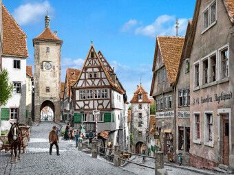 Produktbild: CALVENDO Puzzle Rothenburg - Ploenlein um 1900 | 1000 Teile Lege-Gr&ouml;&szlig;e 64x48cm Foto-Puzzle f&uuml;r gl&uuml;ckliche Stunden