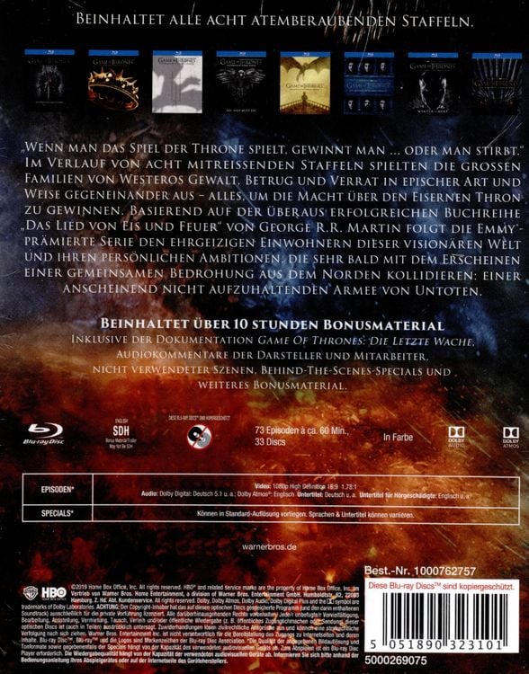 Game of Thrones - Die komplette Serie [30 BRs]