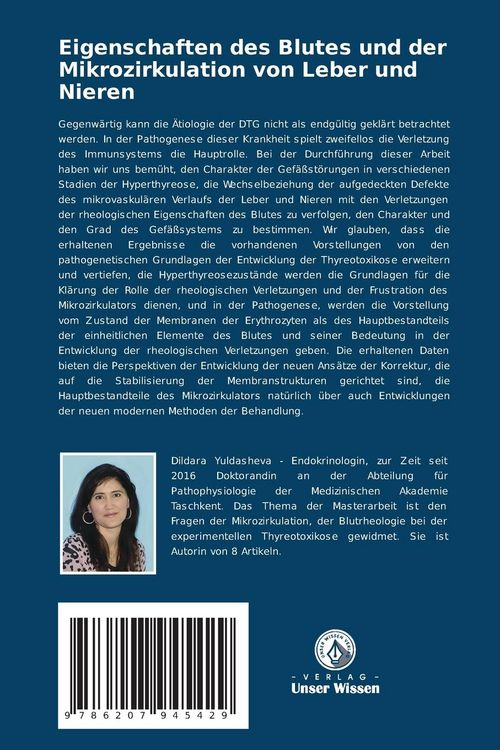 Produktbild: Eigenschaften des Blutes und der Mikrozirkulation von Leber und Nieren