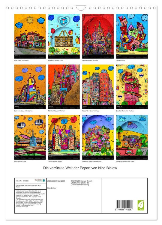 Produktbild: Die verr&uuml;ckte Welt der Popart von Nico Bielow (Wandkalender 2026 DIN A3 hoch), CALVENDO Monatskalender
