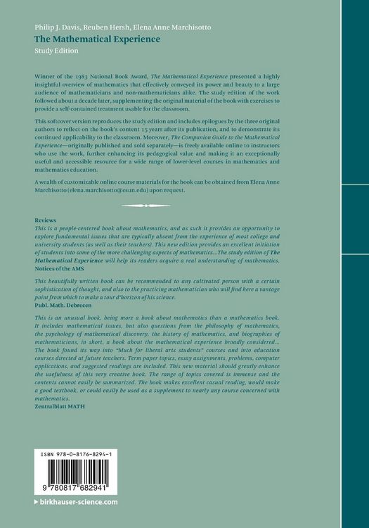 Produktbild: The Mathematical Experience, Study Edition
