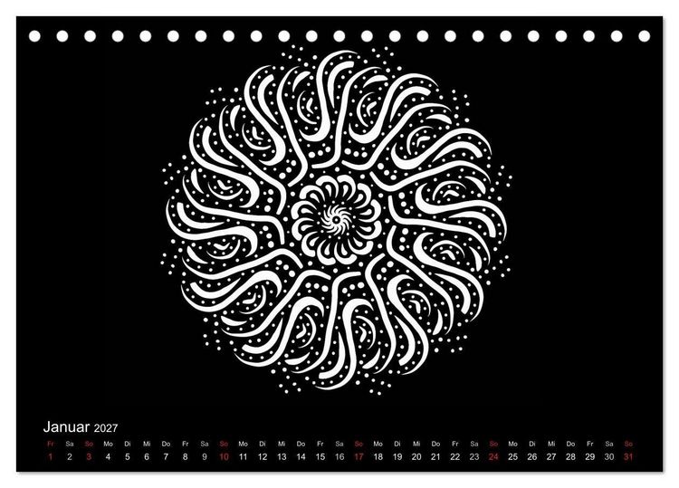 Produktbild: Entspannung und Ruhe durch Mandalas (Tischkalender 2027 DIN A5 quer), CALVENDO Monatskalender