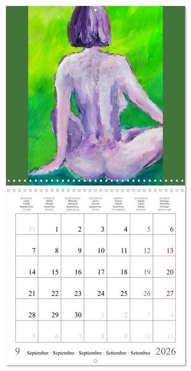Produktbild: Colourful nude painting (Wall Calendar 2026 12 &times; 12 Inch) CALVENDO 12 Month Wall Calendar