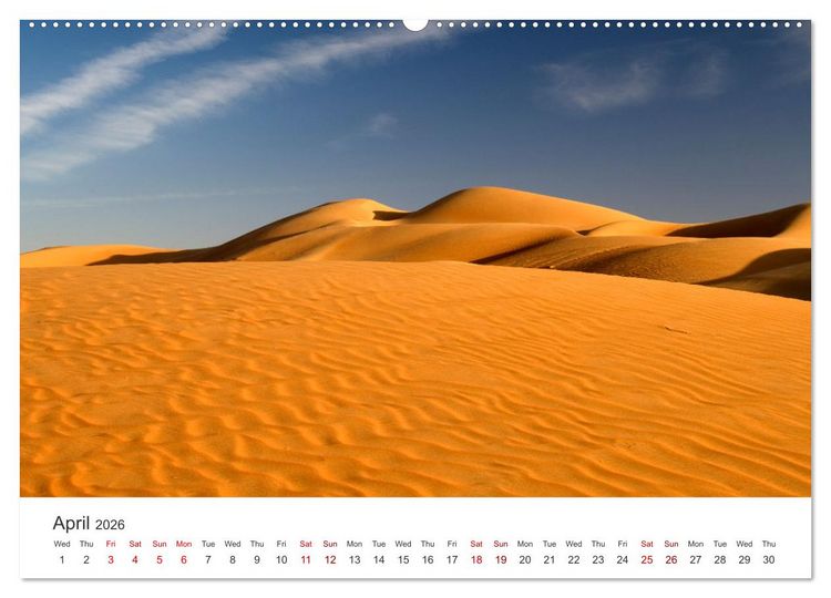 Produktbild: Desert dunes in Abu Dhabi (High Quality Premium Wall Calendar 2026 DIN A2 landscape),CALVENDO 12 Month Wall Calendar
