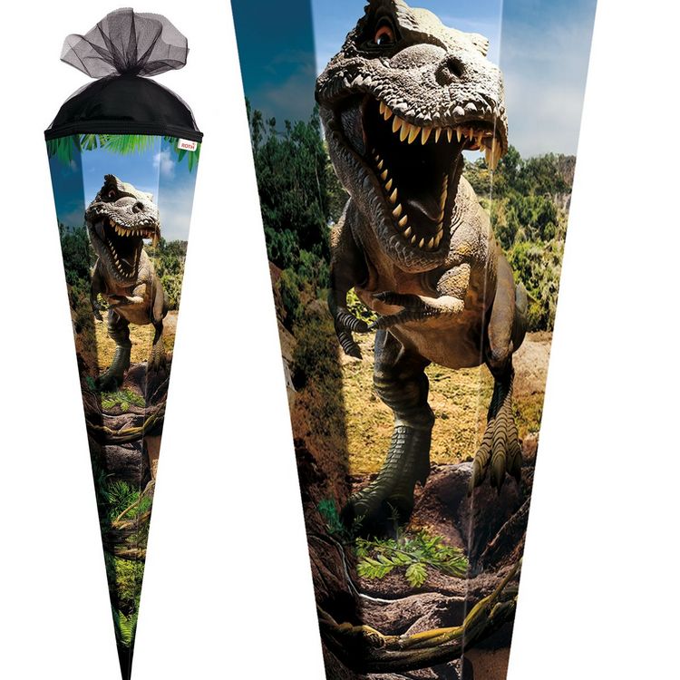 Schultüte T-Rex Per Primo Giorno Di Scuola - Cono Zucchero 35 Cm Con Tirannosauro Per Bambini - Foto 1