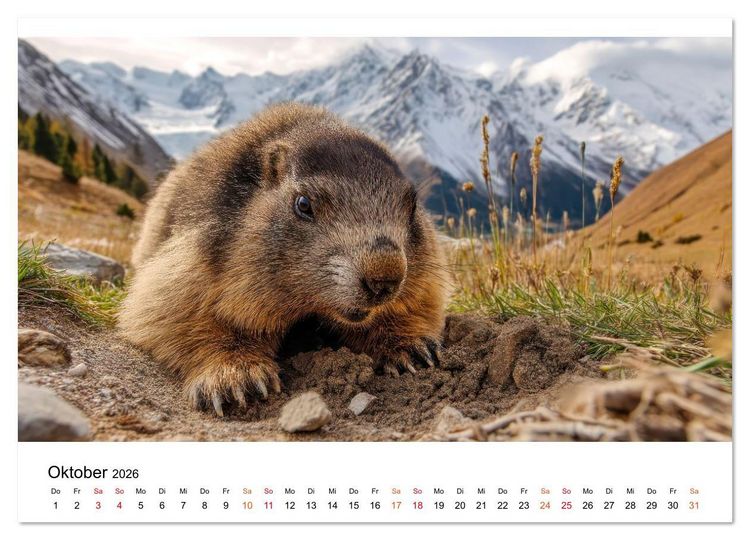 Produktbild: Hallo Murmeltier (Wandkalender 2026 DIN A4 quer), CALVENDO Monatskalender