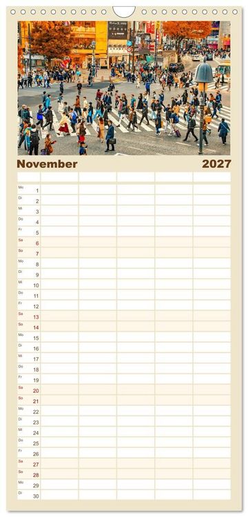 Produktbild: Familienplaner 2027 - Unterwegs in Japan mit 5 Spalten (Wandkalender, 21 x 45 cm) CALVENDO