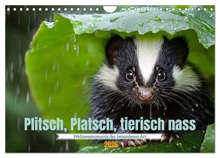 Produktbild: Plitsch, Platsch, tierisch nass (Wandkalender 2026 DIN A4 quer), CALVENDO Monatskalender