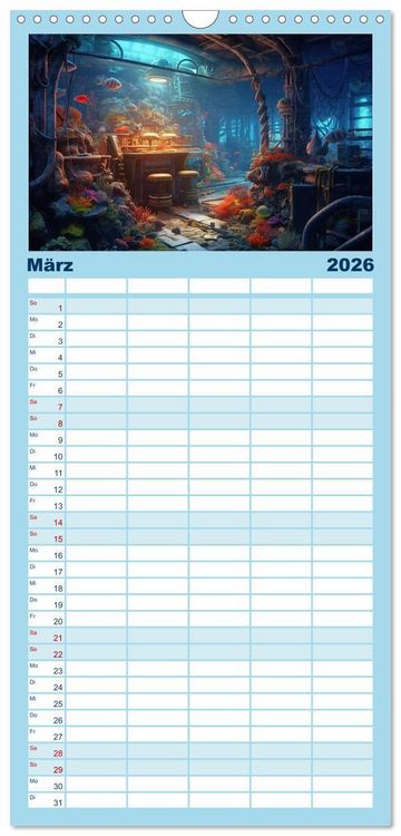 Produktbild: Familienplaner 2026 - Unten im Meer ist was los mit 5 Spalten (Wandkalender, 21 x 45 cm) CALVENDO