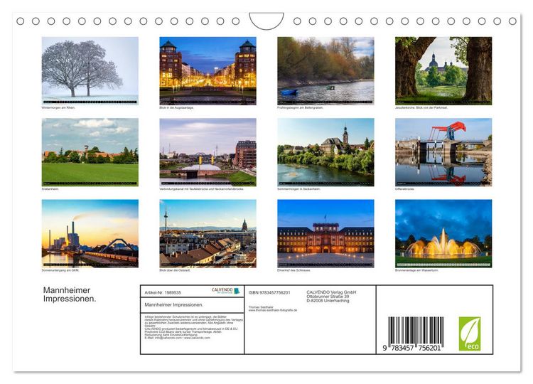 Produktbild: Mannheimer Impressionen. (Wandkalender 2026 DIN A4 quer), CALVENDO Monatskalender