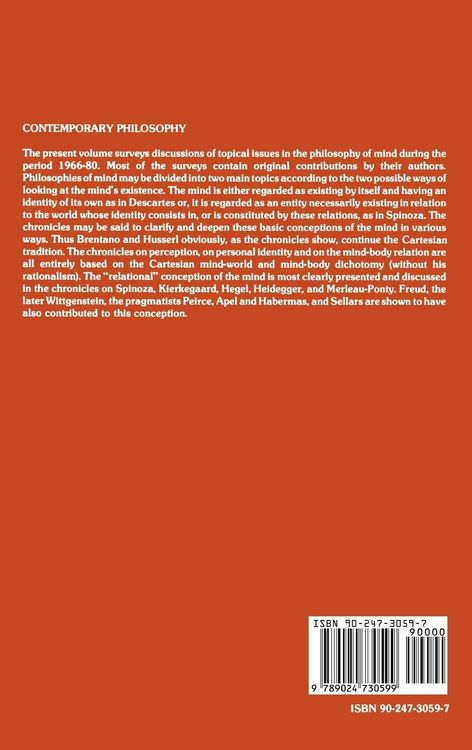 Produktbild: Philosophy of Mind/Philosophie de l&rsquo;esprit