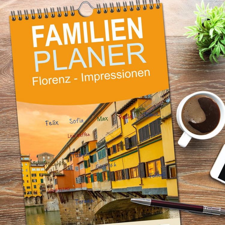 Produktbild: Familienplaner 2026 - Florenz - Impressionen mit 5 Spalten (Wandkalender, 21 x 45 cm) CALVENDO