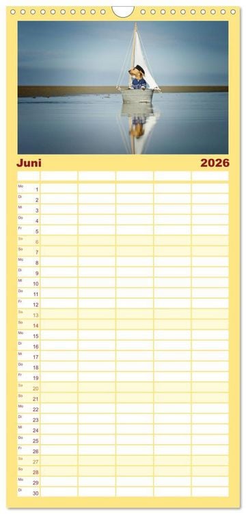 Produktbild: Familienplaner 2026 - DACKELmix Elli Pirelli mit 5 Spalten (Wandkalender, 21 x 45 cm) CALVENDO