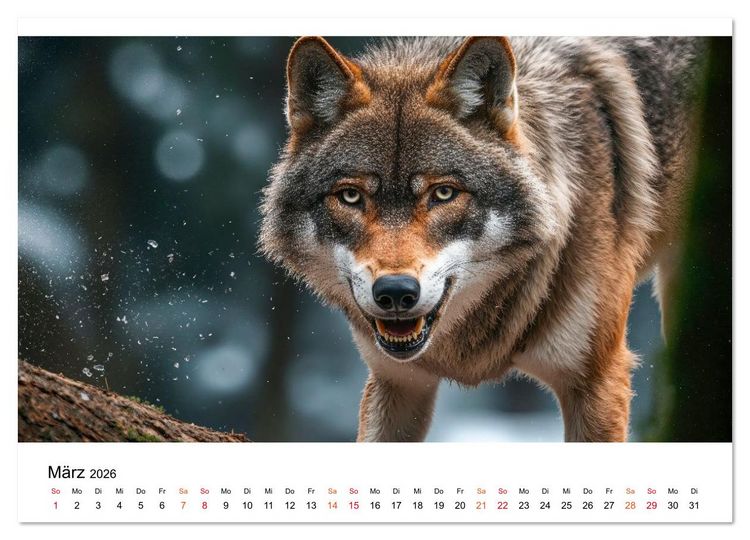 Produktbild: Im Reich der W&ouml;lfe (Wandkalender 2026 DIN A2 quer), CALVENDO Monatskalender