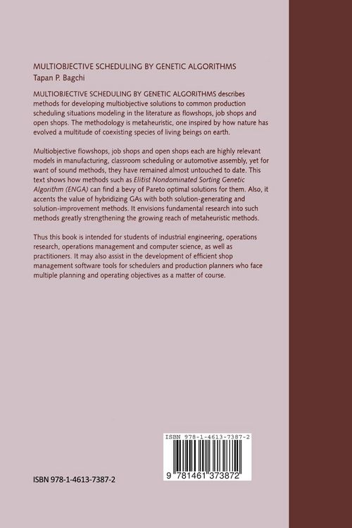 Produktbild: Multiobjective Scheduling by Genetic Algorithms
