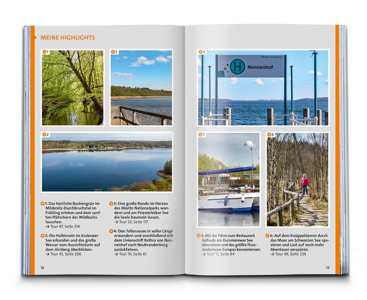Produktbild: KOMPASS Wanderf&uuml;hrer Mecklenburgische Seenplatte, Land der 1000 Seen mit Nationalpark M&uuml;ritz, 55 Touren mit Extra-Tourenkarte