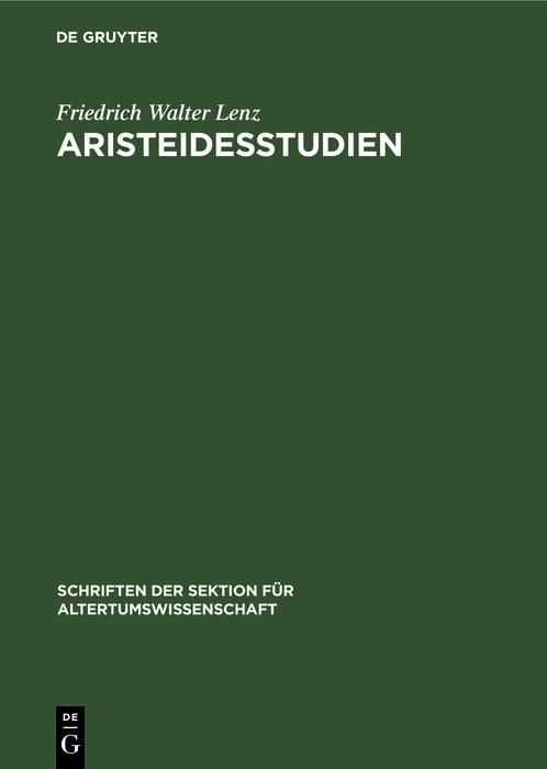 Produktbild: Aristeidesstudien