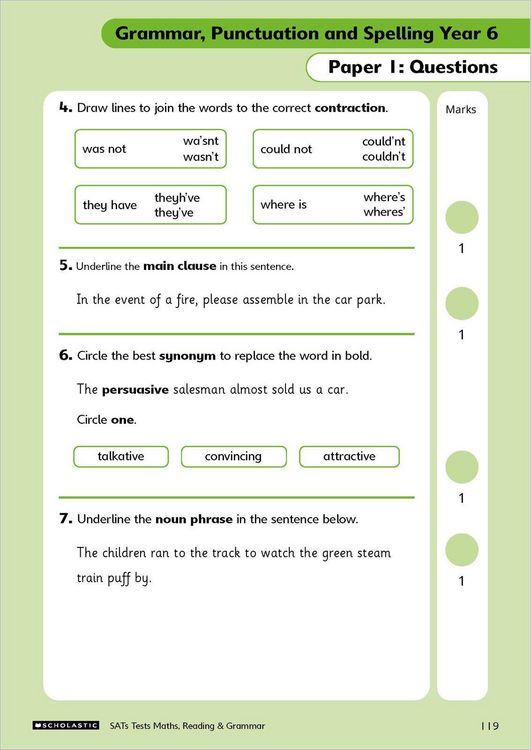 Produktbild: Grammar, Reading & Maths SATs Test Ages 10-11