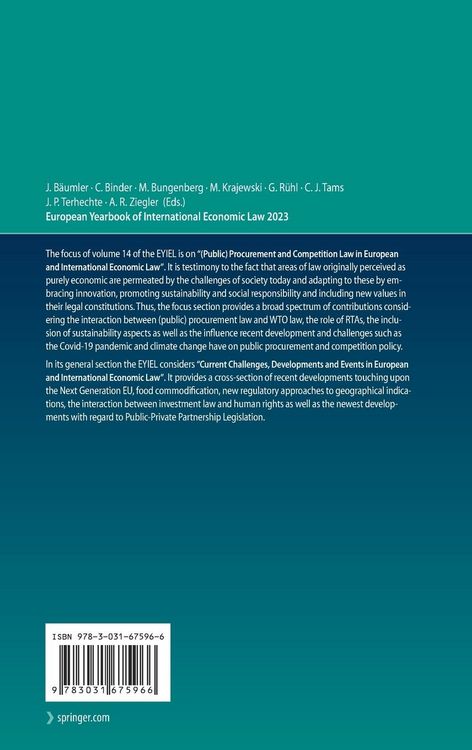Produktbild: European Yearbook of International Economic Law 2023
