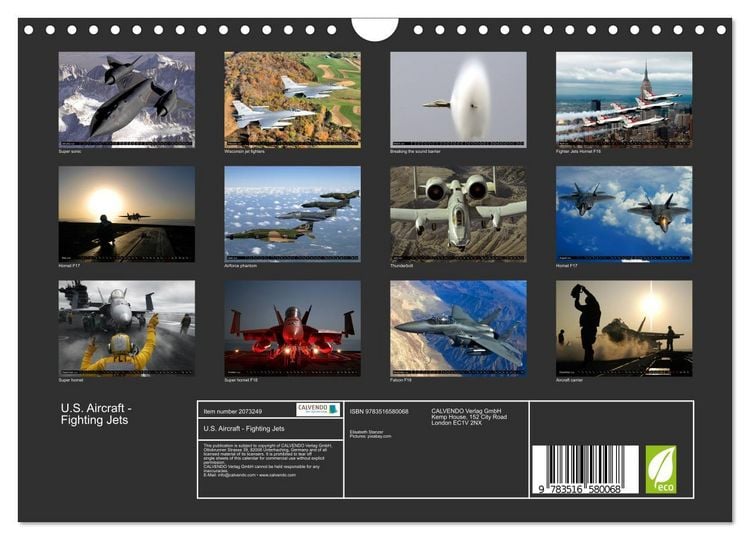 Produktbild: U.S. Aircraft - Fighting Jets (Wall Calendar 2026 DIN A4 landscape), CALVENDO 12 Month Wall Calendar