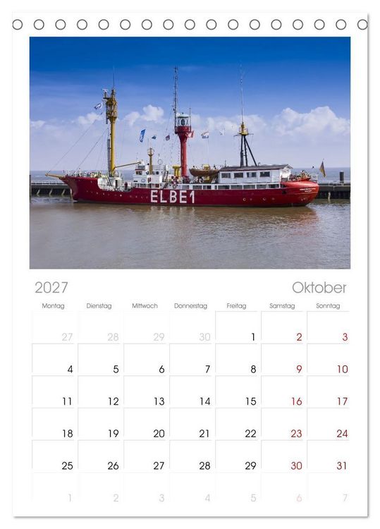 Produktbild: Tischplaner 2027 - Das Alte Land und die Elbe. Auf dem Weg zur Flussm&uuml;ndung (A5 Tischkalender zum Aufstellen) CALVENDO