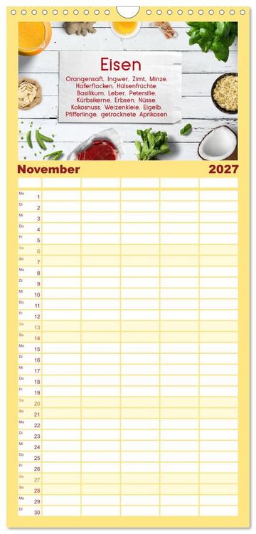 Produktbild: Familienplaner 2027 - Vitalstoffe - fit essen mit 5 Spalten (Wandkalender, 21 x 45 cm) CALVENDO