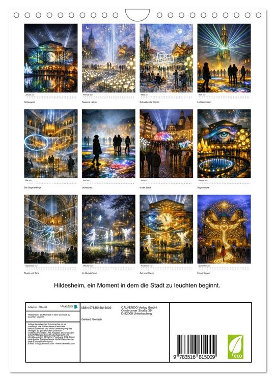 Produktbild: Hildesheim, ein Moment in dem die Stadt zu leuchten beginnt. (Wandkalender 2027 DIN A4 hoch), CALVENDO Monatskalender