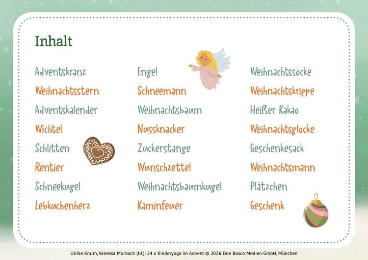 Produktbild: 24 x Kinderyoga im Advent. Bildkarten mit weihnachtlichen &Uuml;bungen und Praxisimpulsen