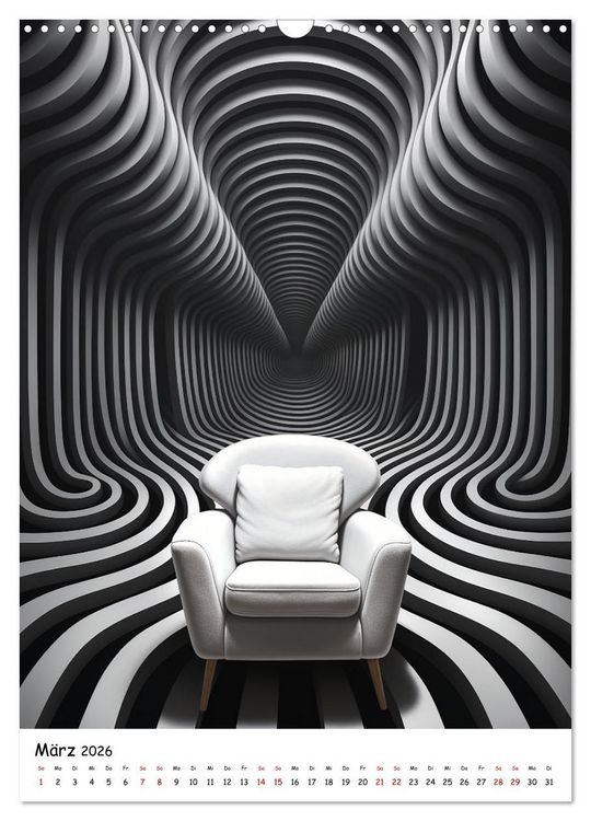Produktbild: Abstrakte Illusionen (Wandkalender 2026 DIN A3 hoch), CALVENDO Monatskalender