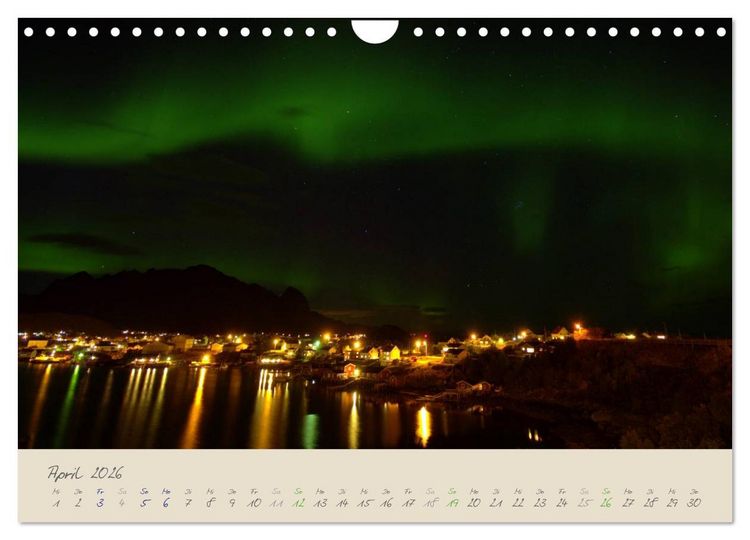 Produktbild: Zauber des Nordlichts - Aurora borealis (Wandkalender 2026 DIN A4 quer), CALVENDO Monatskalender