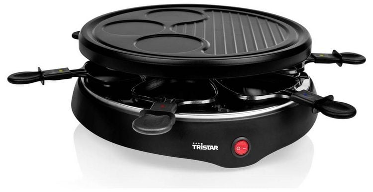 Produktbild: Tristar RA-2998 Raclette 6Pf&auml;nnchen, Antihaftbeschichtung, Kontrollleuchte Schwarz