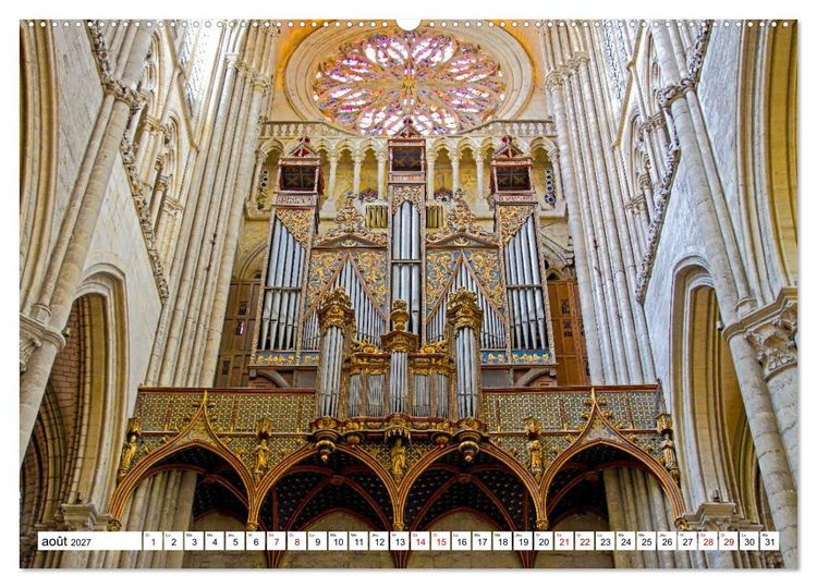 Produktbild: Les cath&eacute;drales fran&ccedil;aises &ndash; Des chefs-d'&oelig;uvre de l&rsquo;architecture gothique (Calendrier mural haut de gamme 2027 DIN A2 vertical), CALVENDO calendrier mensuel