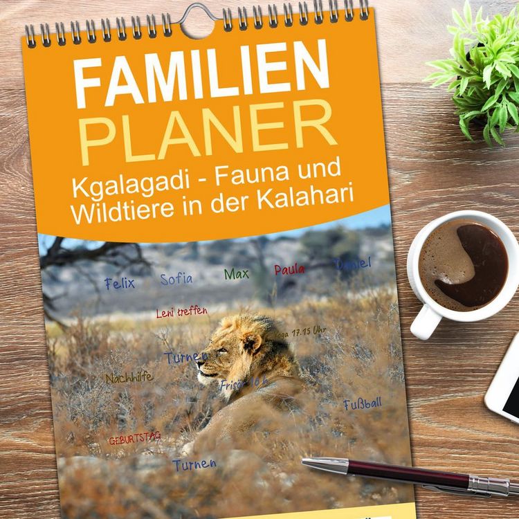 Produktbild: Familienplaner 2026 - Kgalagadi - Fauna und Wildtiere in der Kalahari mit 5 Spalten (Wandkalender, 21 x 45 cm) CALVENDO